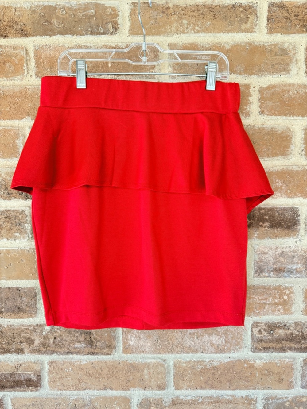 Red Peplum Mini Skirt - Women